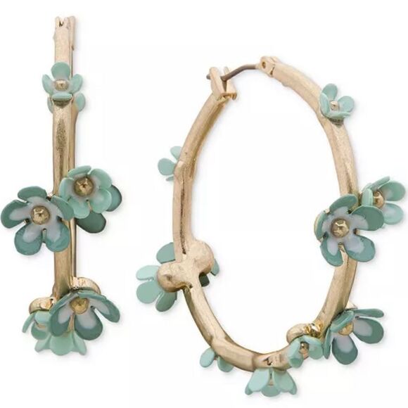 lonna & lilly | wildflower blue and gold hoops - Picture 9 of 9